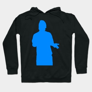 Guy explaining being turned into a blue silhouette. Hoodie